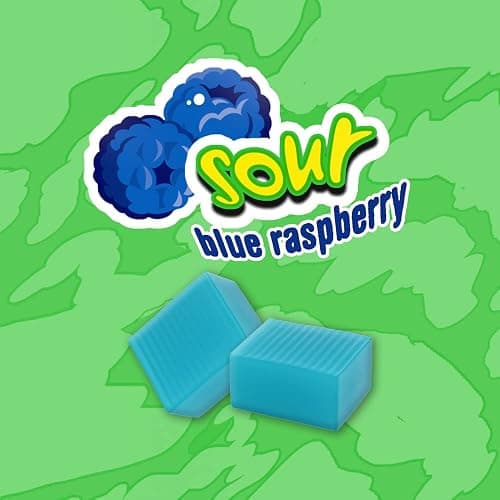 HUBBA BUBBA Bubble Gum Blue Raspberry Sour Candy Chewing Gum Bulk, 18 Pack | Bulk candy gum multi-pack for sour candy fans; bubble gum packs for home, office, school, backpack, travel snack thumbnail 4