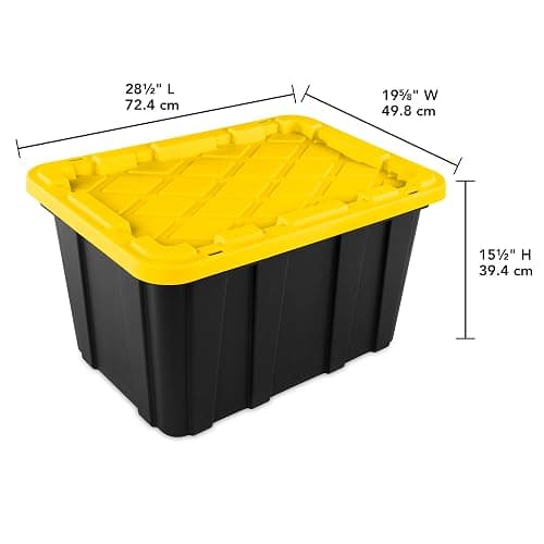 Sterilite 6-Pack Industrial Tote, Plastic Storage Container Bins with Lids, 27 Gallon - Heavy-Duty Organizing Containers for Closet, Bathroom, and Office thumbnail 3