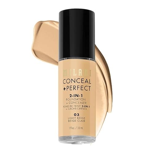 Milani Conceal + Perfect Liquid Foundation Makeup - Light Beige, 1 Fl. Oz | Longwear, Medium-To-Full Coverage Foundation With A Natural-Matte Finish. Waterproof & Sweat-Proof. Vegan & Cruelty-Free. - Image 1