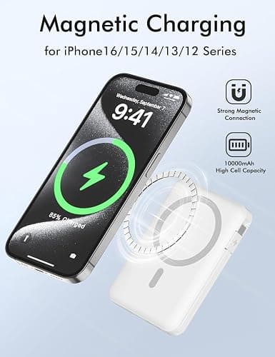 Power Bank 10000mAh, Magnetico Wireless Batteria Esterna Caricatore, 20W Carica Rapida PD3.0 USB-C Input & Output, Portatile Powerbank Battery Pack Caricabatterie per iPhone 17 16 15 14 13 12, Samsung thumbnail 6