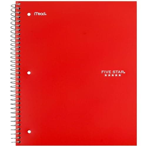 Five Star Spiral Notebook + Study App, 6 Pack, 1 Subject, Wide Ruled 8" x 10.5" Paper, 100 Sheets, Fights Ink Bleed, Water Resistant Cover, Assorted Colors (38042) thumbnail 8