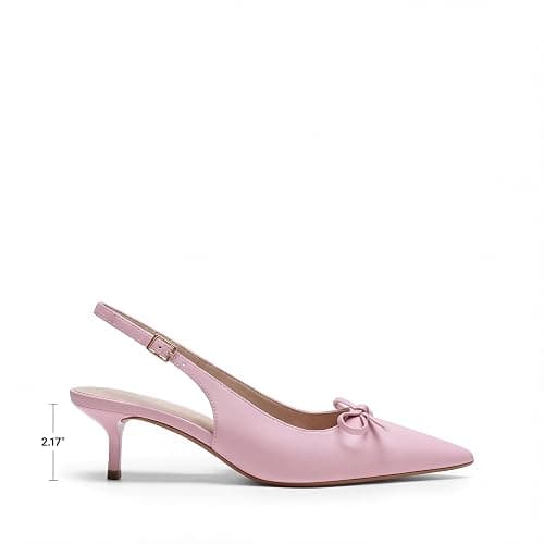 DREAM PAIRS Scarpe Slingback Tacco Basso Donna | Tacco kitten 5,5 cm, punta affusolata, fiocco, cinturino regolabile, fodera amica della pelle, eleganti. thumbnail 4