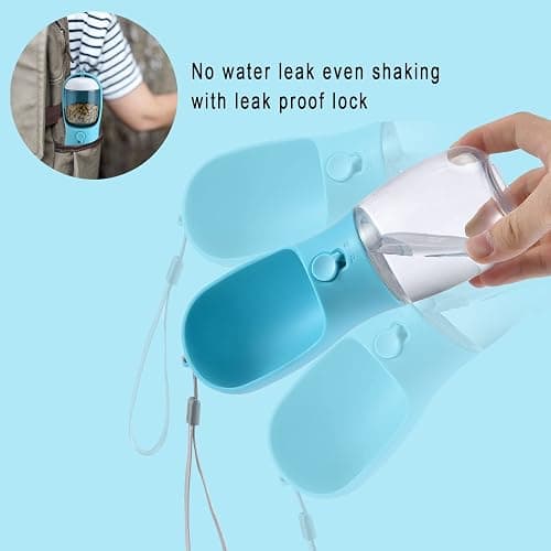 Cibaabo Dog Water Bottle with Food Container, Travel Puppy Water Bowl, Portable Pet Dispenser, Dog Stuff Accessories Items, Puppy Essentials Necessities for Yorkie Chihuahua Cat Walking and Hiking thumbnail 5