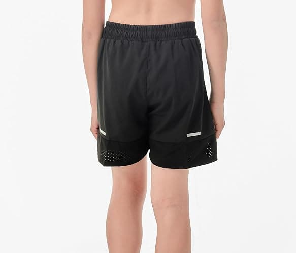 IRELIA 2 Pack Boys Box Brief Liner Compression Zipper Pocket Shorts Kids Quick Dry Active Sports Shorts with Reflective Strip thumbnail 3