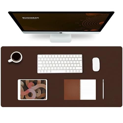 K KNODEL Large Office Desk Mat, Leather Mouse Pad (31.5"x15.7", Dark Brown) | Desk Pad, Keyboard Pad, Computer and Laptop Mat, Desktop Protector and Cover, Writing Pad and Blotter for Home Office - Image 1