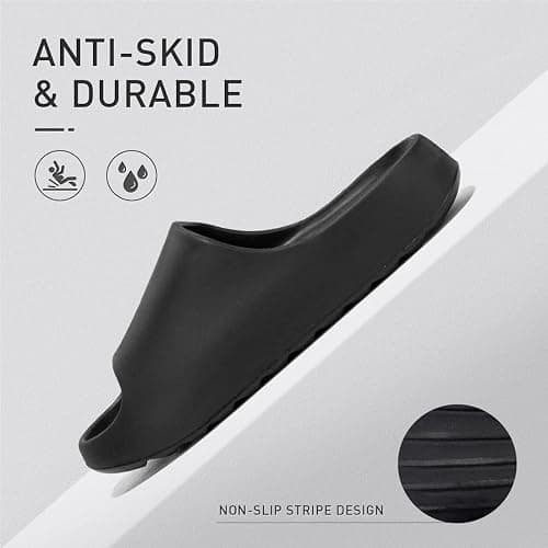 Cloud Slides for Women and Men, Platform Slides Slippers, Non-Slip Quick Drying Soft Lightweight Shower Shoes, Thick Sole Open Toe Slides Sandals for Indoor & Outdoor thumbnail 4
