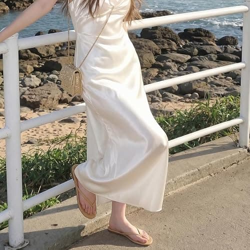 MOAILAOZI Flip Flops for Women With Memory Foam Insole Support,Soft Fabric Fits Comfortably Lightweight Slippers, Non-Slip Durable Beach Sandals Slip On Thong Cushion Flat Dressy thumbnail 2