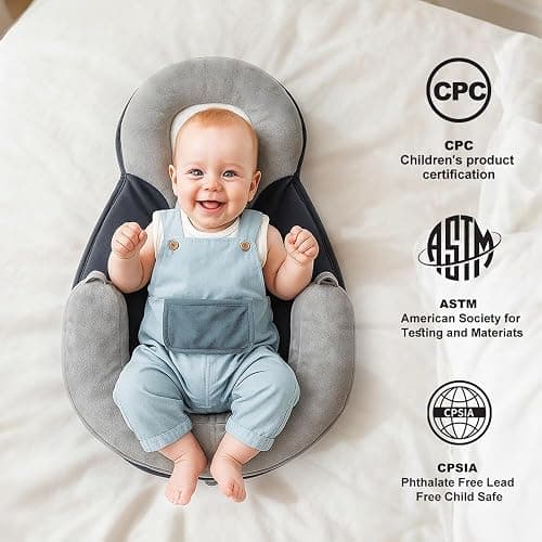 LOVE MAGE Baby Feeding Pillow, Anti Overflow Breast Feeding Pillow, Baby Lounger & Tummy Time Mat, Detachable Design thumbnail 6