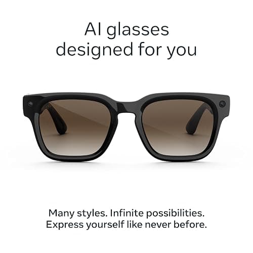 Meta Fury Classic Black | Smart AI glasses for Women, Men — Meta AI, 12MP Camera, Live Translate — 3K HD Resolution — 8+ Hour Battery — Brown Gradient Lenses thumbnail 2