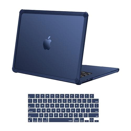 MOSISO Compatible with MacBook Air 15 inch Case 2025 2024 2023 Release M4 A3241 M3 A3114 M2 A2941, Anti-Cracking&Anti-Fingerprint Heavy Duty Hard Shell with TPU Bumper&Keyboard Cover, Midnight Blue - Image 1