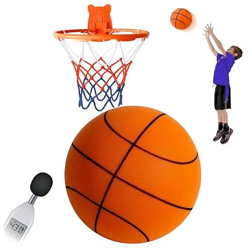 Silent Basketball, Dribble Dream Silent Basketball and Hoop Set, Foam Basketballs No Noise, Silent Ball Dribbling Indoor, Training Ball for Indoor Activities (No.5-25.3") thumbnail 2