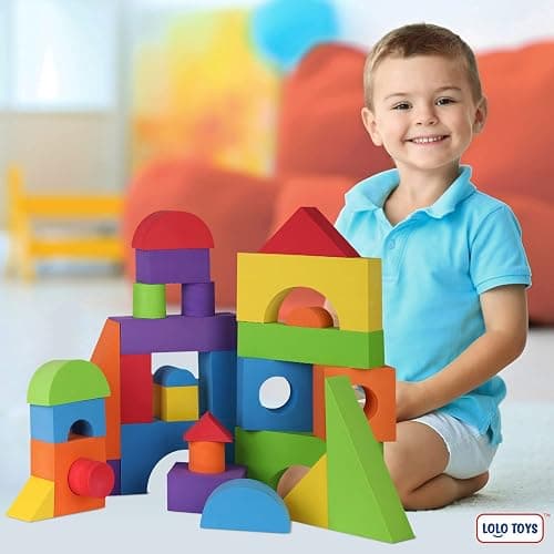 LOLO TOYS Large Building Foam Blocks for Toddlers – Giant Jumbo Big Building Blocks (30 Pieces) thumbnail 2