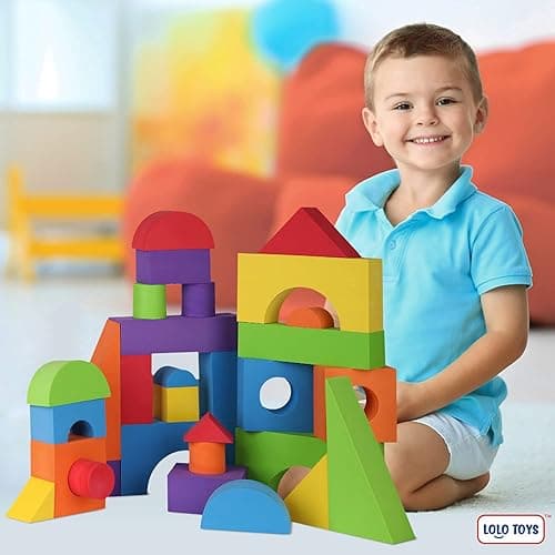 LOLO TOYS Large Building Foam Blocks for Toddlers – Giant Jumbo Big Building Blocks (30 Pieces) thumbnail 3