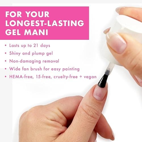 Olive & June Gel Polish Base Coat | UV LED Nail Lamp Needed | Long Lasting Formula | Up to 21 Days of Wear | No Damage Removal | Salon-Quality Manicure Pedicure at Home |Vegan HEMA-Free Cruelty-Free thumbnail 4