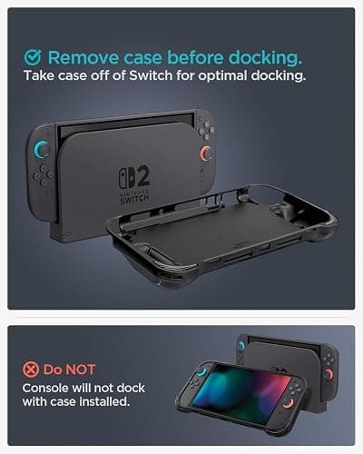 Spigen Rugged Armor Case Compatible with Nintendo Switch 2 2025 Cover with Hand Strap - Matte Black thumbnail 3