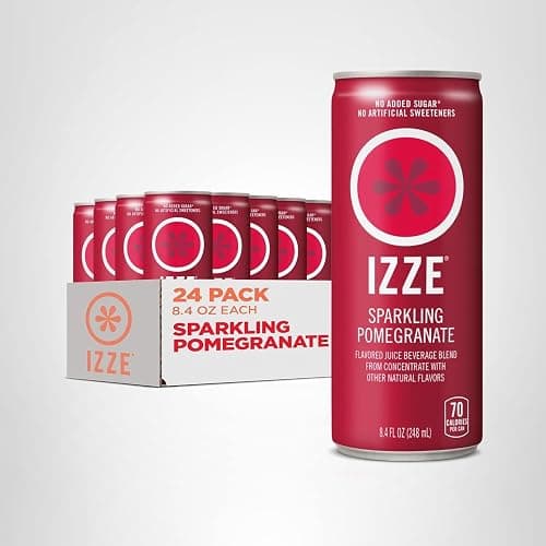 IZZE Sparkling Water Juice Beverage Blend, Pomegranate, No Sugar Added, 8.4 FL OZ, 24 Cans thumbnail 9