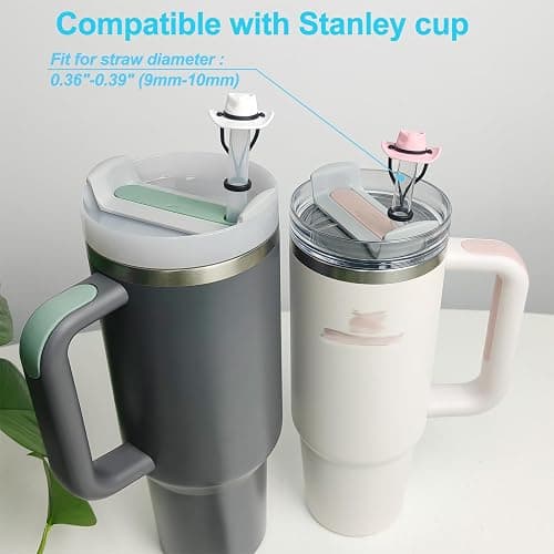 HOMDSG 4 Pack Silicone Cowboy Hat Straw Covers Cap Compatible with Stanley Cup 30 40 oz, Cute Funny Tumbler Straw Topper Accessories for Man & Woman Christmas Gift thumbnail 3