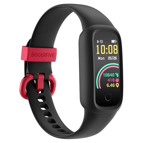 BIGGERFIVE Vigor 2 L Kids Fitness Tracker Watch for Boys Girls Ages 5-15, Activity Tracker, Heart Rate Sleep Monitor, IP68 Waterproof, Pedometer, Calorie Step Counter Watch, Black - Image 1