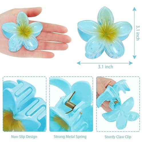 Apprise Deals hair clips,6 Pcs Flower Hair Clip,Nonslip Flower Claw Clips claw clips for thick hair Strong Hold Hawaiian Claw Clip for Medium Thick Hair Claw Clips for Women and Girls thumbnail 2