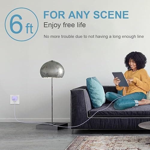 iPhone 17 16 15 Charegr Fast Charging Type C Chargers USB C Charger Block iPhone Air Chargers with 2 Pack 6FT Cable for iPhone 17/17 Plus/17 Pro Max/16/16 Plus/16 Pro Max/15 Pro Max/iPad Pro(Purple) thumbnail 7
