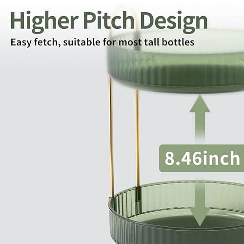 Asayuee 360 Rotating Makeup Organizer for Vanity,2 Tier Large Capacity Skincare Organizers,Bathroom Counter Organizer, Spinning Perfume Organizer & Vanity Organizer (Green-2 Tier) thumbnail 6