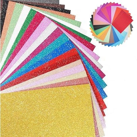 40 Sheets 20 Colors Glitter Cardstock，A5 Craft Art Glitter Paper, Card Printing, DIY Project Scrapbook Supplies thumbnail 2