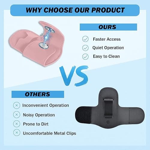 Magnetic Stethoscope Holder Clip Secure Hands-Free Pu Leather Lightweight Portable Holster for Physicians, Nurses, EMT, Students. Compatible for 3M Littmann & Most Stethoscope (Pink) thumbnail 3