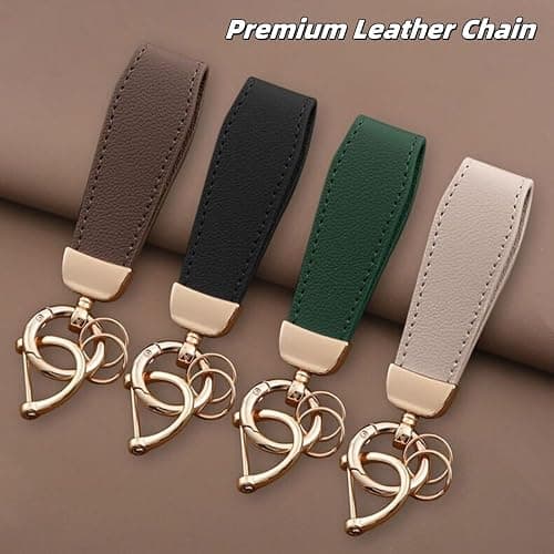 Axtrulix Key Fob Cover for Audi with Key Chain, Upper Leather + Soft TPU Key Cover Case Shell for A4 Q7 Q5 TT A5 SQ5 R8 S5 thumbnail 9