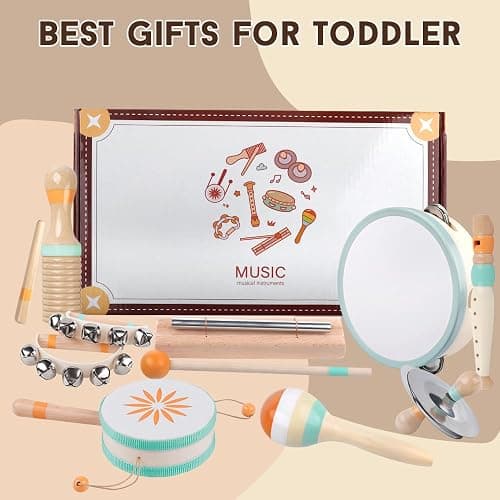 Toddlers Musical Instruments-Baby Montessori Wooden Musical Toys for Toddlers 1-3 Year Old,Kids Percussion Instruments Toy for Preschool Kids,Christmas Birthday Gift for Baby Boys Girls thumbnail 6