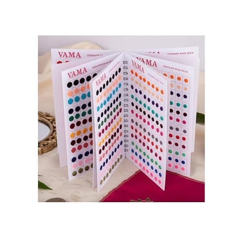 VAMA Premium Velvet Multicolor Forehead Stickers Bindiya Bindis Bollywood Bindi Booklet for Women (Pack of 948 - Bindi Book) - Image 1