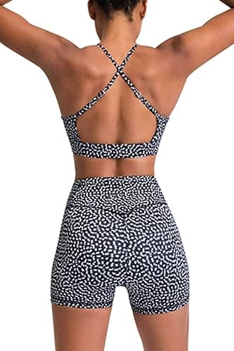 IMEKIS Women's Workout Sets 2 Piece Yoga Outfit High Waisted Biker Shorts Leggings Sports Bra Gym Fitness Clothes Tracksuit thumbnail 3