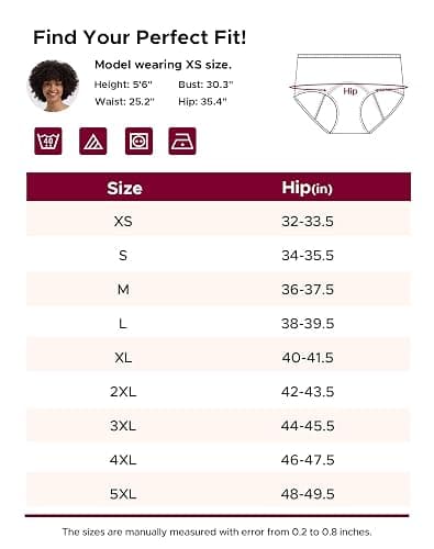 INNERSY Period Underwear for Women Teens Leak-Proof Menstrual Cotton Protective Hipster Panties 3-Pack thumbnail 6