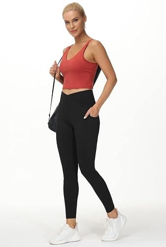 THE GYM PEOPLE Women Cross Waist Workout Leggings Yoga Pants with Pockets | Tummy Control yoga pants, 4-way stretchy fabric, Functional pockets, Athletict Leggings for the yoga, running thumbnail 7