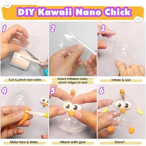 FUNSHOWCASE Nano Tape Bubble Kit with Clay, Marker, 6-Design Guide Squishy Maker Set thumbnail 3