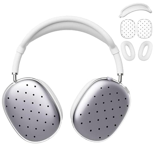 BlHMCASE Headphone Cover for AirPods Max, Cute Black Polka Dot Clear Ear Cups Covers, White Silicone Ear Pad Case Headband Cover for Apple AirPods Max - Image 1
