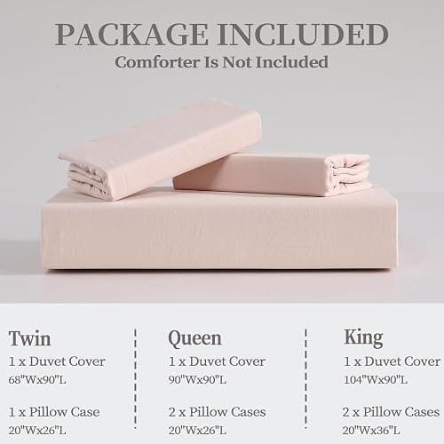 Joankaren Queen Size Ruffled Microfiber Duvet Cover Set – Soft, Breathable, Washed Microfiber with Button Closure, 3-Piece Bedding Set (1 Duvet Cover 90"x90", 2 Pillowcases), Pink thumbnail 7