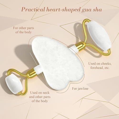 YLTNEUQER Gua Sha Facial Massage Tool & Jade Roller Set, Facial Massager for Face, Neck, Back, Arms, Legs, Eye,SPA Gifts for Women Gua Sha Facial Massager Reduce Puffiness and Improve Wrinkles thumbnail 2