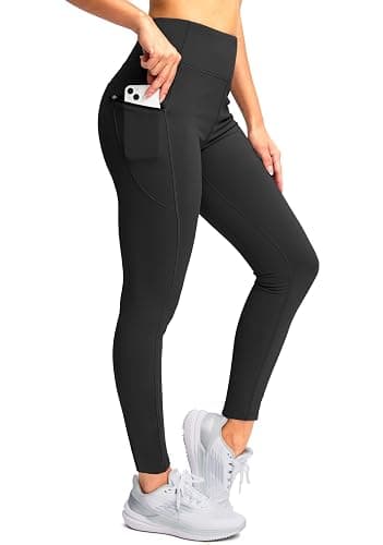 SANTINY Women's Fleece Lined Winter Leggings Water Resistant High Waisted Thermal Hiking Running Warm Pants Women Pockets - Image 1