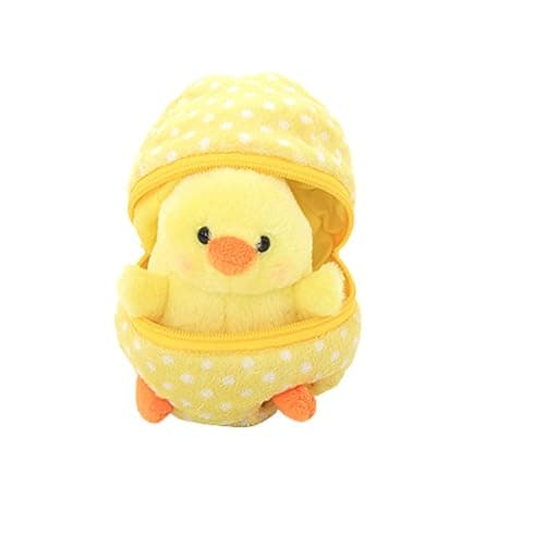 Plushland Plush Stuffed Animal 6 Inches Zip Up Egg Hideaway Cute Yellow Pastel and Polka Dot Easter Colors Spring Inspired Gift for Girls and Boys Birthday Mother's Day (Easter Chick) - Image 1