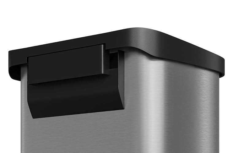 Garvee 13 gal / 50 L Stainless Steel Trash Can with Lid, Large Garbage Can for Kitchen, Rustproof Step-on Kitchen Metal Trash Bin with Liner Rim, Rear Handle, Soft Close Plastic Lid, Silver thumbnail 9