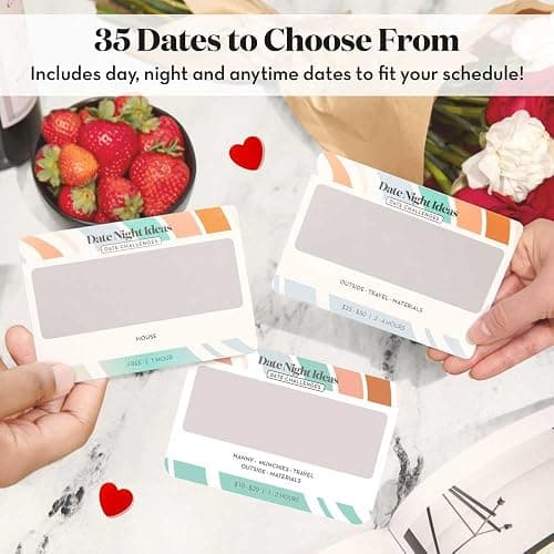 Romantic & Fun Scratch Off Date Night Ideas Card Game - Perfect Couples Gift for Boyfriend, Girlfriend, Wife, Husband, Engagement, Birthday or Anniversaries - Christmas Stocking Stuffer for Her or Him thumbnail 3