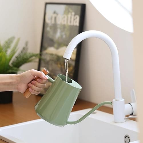 Watering Can Indoor Plants 35oz Sage Green Water Can Indoor Metal Small Water Can Pot with Long Spout for House Bonsai Plants Garden Flower Decorative thumbnail 2