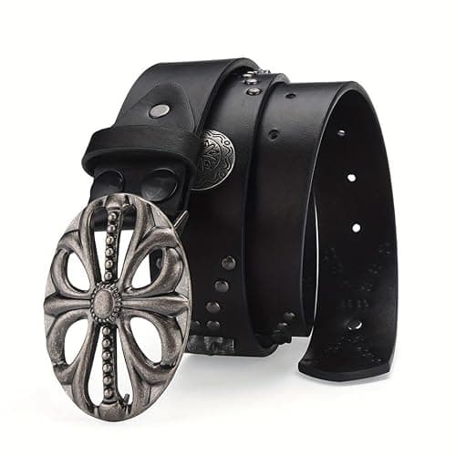 OATSBAS Men's & Women's Bohemian Style Vintage Skeleton Riveted Hip Hop Punk Rock Y2K Belt thumbnail 4
