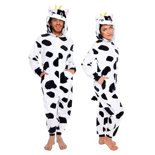 Funziez! Slim Fit Adult Onesie - Animal Halloween Costume - Plush Fruit One Piece Cosplay Suit for Women and Men - Image 1
