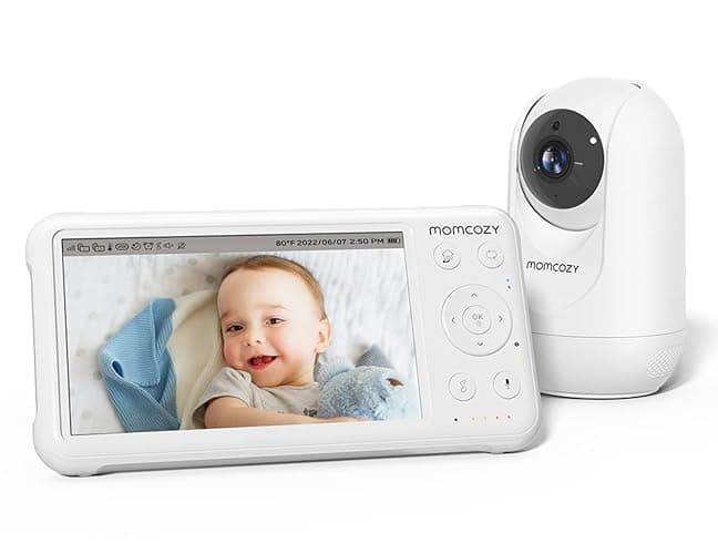 momcozy Babyphone avec caméra Écran 5 Pouces HD 1080P Moniteur bébé sans WLAN Batterie 5000 mAh Audio bidirectionnel Mode Vox IR Vision Nocturne Objectif Grand Angle Portée 960 Pieds BM01 - Image 1