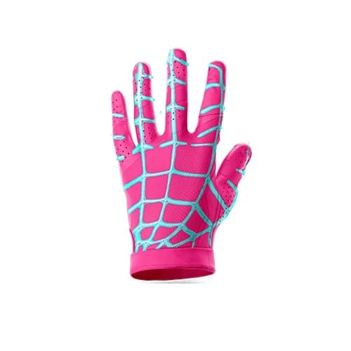 HIGHLIGHT FACTORY ATL Pink Web No Fly Zone - Football Gloves for Youth and Adult - Ultra Grip Wide Receiver Gloves - Superior Support and Protection - Adult and Youth Sizes thumbnail 2