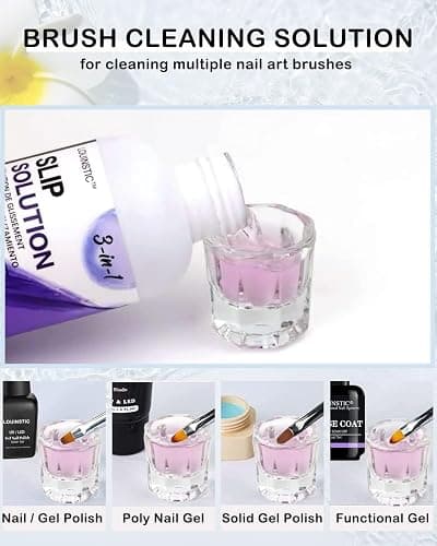 LOUINSTIC Poly Nail Gel Slip Solution - 4oz Slip Solution for Poly Nail Extension Gel, Anti-Stick Slip Solution for Nails, Brush Clean Liquid, Easy to Use, Beginners, Home Salon thumbnail 4