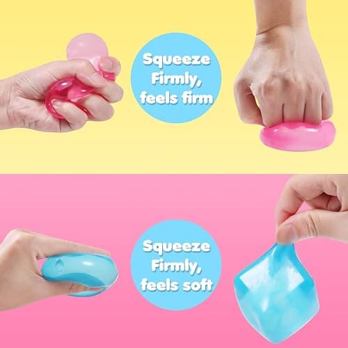3pack Stress Cube Squishy Stress Balls for Adults Kids Fidget Toy for Your Best Mellow and Chill -Ice Cubes-Square Shape with Filling in Pink Purple Blue (3pcs Cube ) thumbnail 4