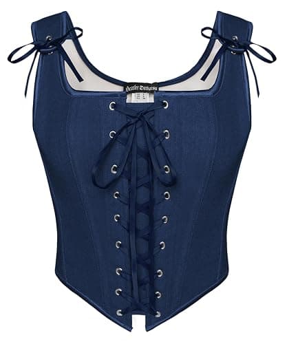 SCARLET DARKNESS Women's Renaissance Corset Tops Vintage Lace Up Overbust Bustier Bodice - Image 1