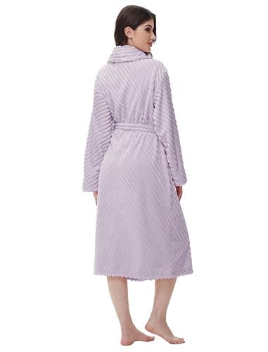 Yurhap Premium Robes for Women - Super Soft Cozy Fleece Womens Robe Plush Long Bathrobe thumbnail 2